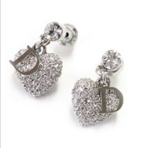 Authentic Christian Dior Crystal Heart Earrings..